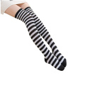 Wholesale  thigh high colorful stripe plus size opaque stockings world for cosplay